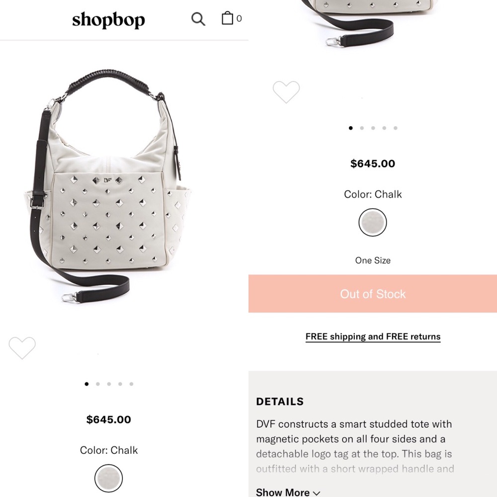 ❌🚫SOLD🚫❌DVF FRANCO studded bag